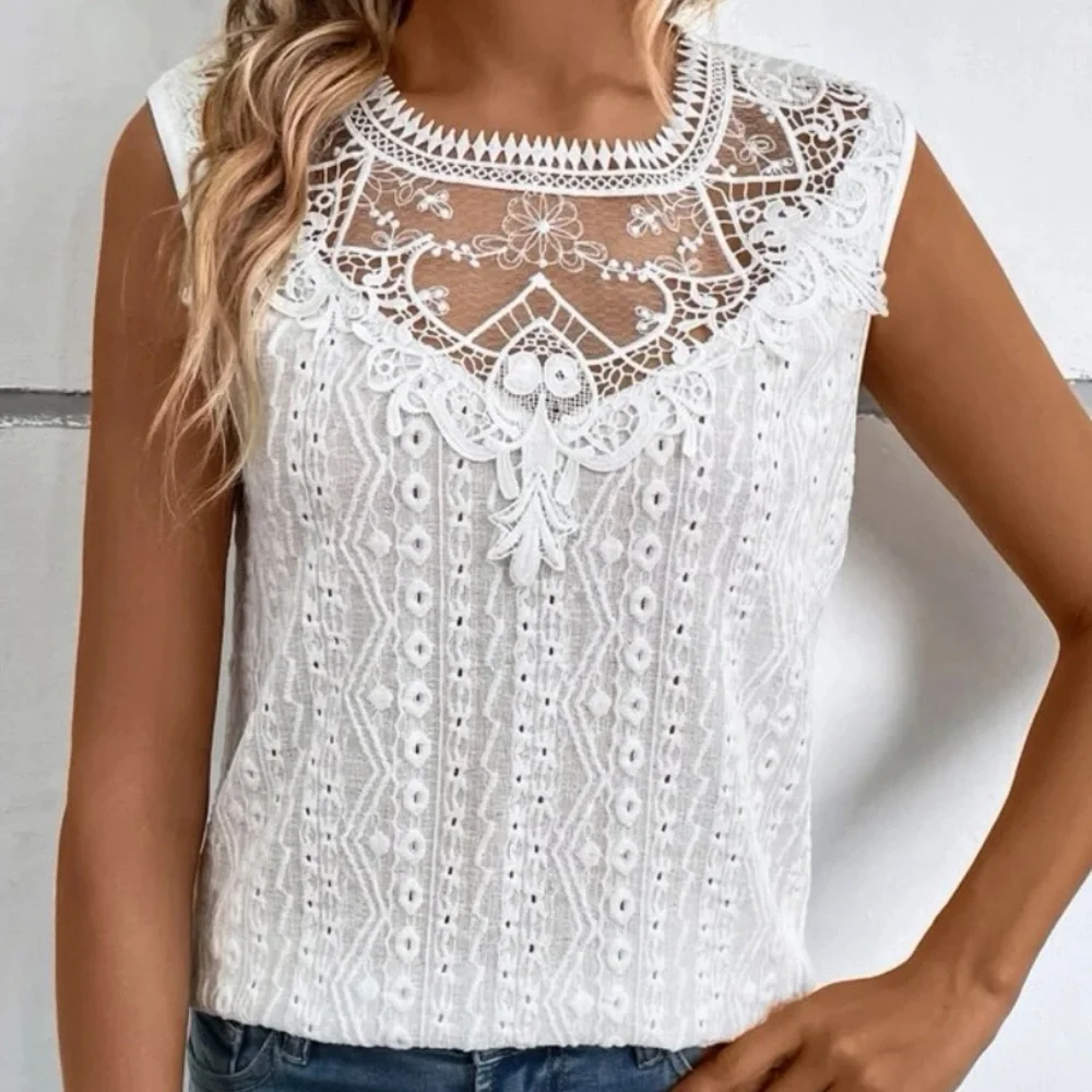 New white lace sleeveless top - Picture 6 of 6
